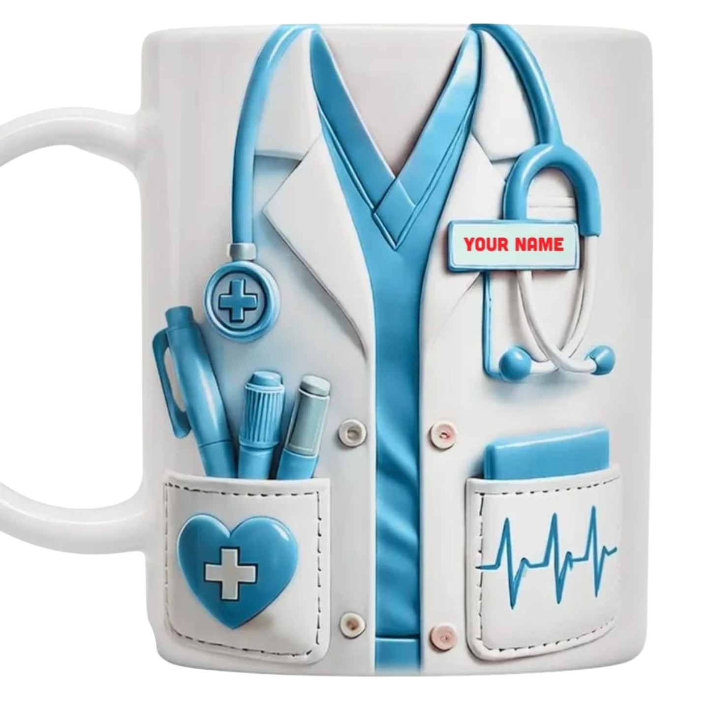 Personalized Nurse Mug with Name1 – Custom RN Coffee Mug, Nurse Appreciation Gift, Nursing Graduation Gift