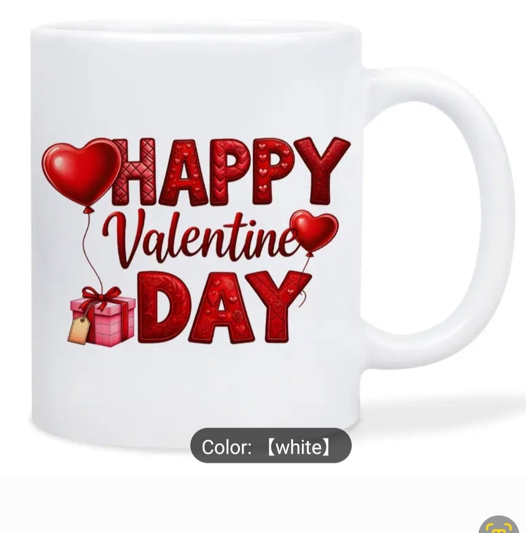 Valentine Day Mug only – Happy Valentine Cup – Love Heart MuM Gift for Her or Him Valentine’s Gift