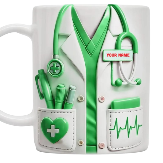 Personalized Nurse Mug with Name4 – Custom RN Coffee Mug, Nurse Appreciation Gift, Nursing Graduation Gift