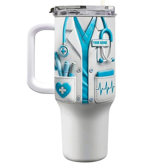 Personalized Nurse 40oz Tumbler With Name3 –  Stethoscope Medical Cup – Nurse Gift, Doctor Gift, Nurse Appreciation