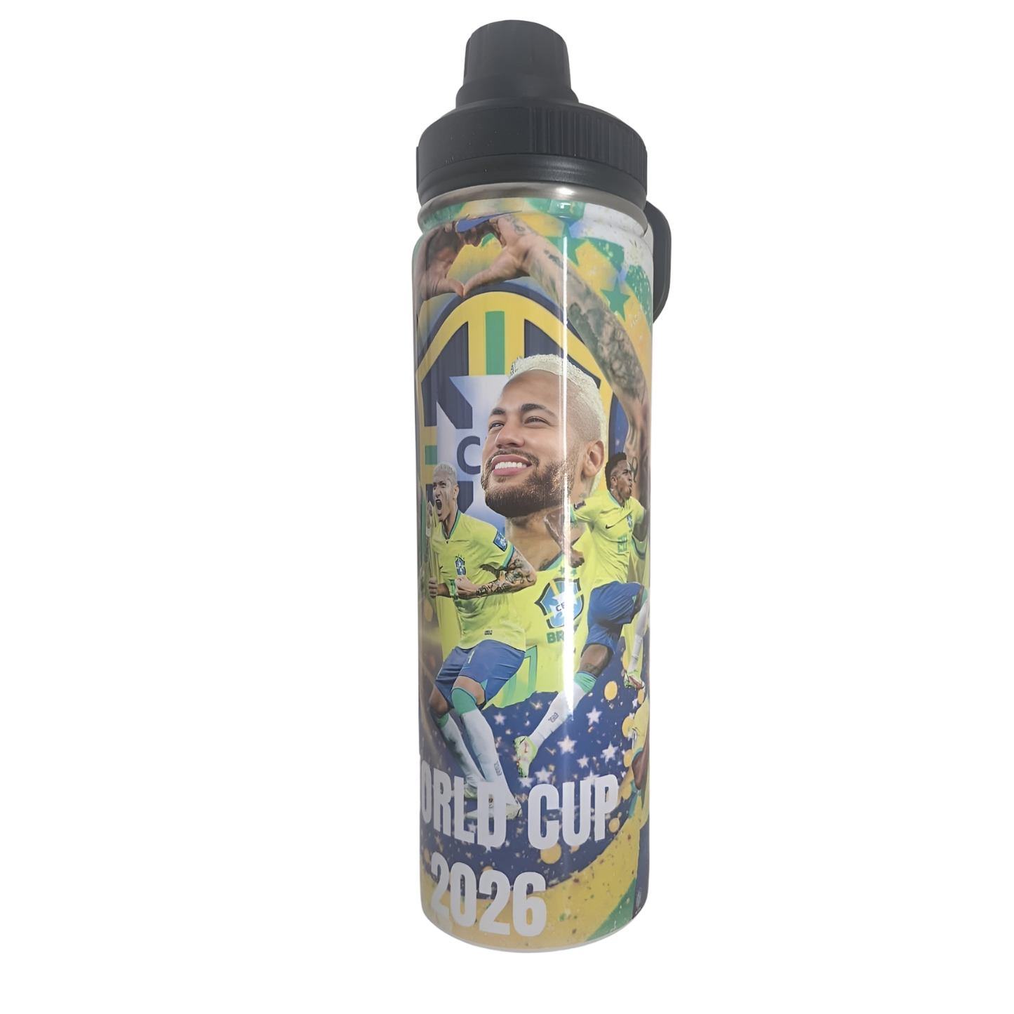 Brazil World Cup 2026 Soccer Tumbler – Football Fan Gift – Team Country Stainless Steel Cup – Sports Travel