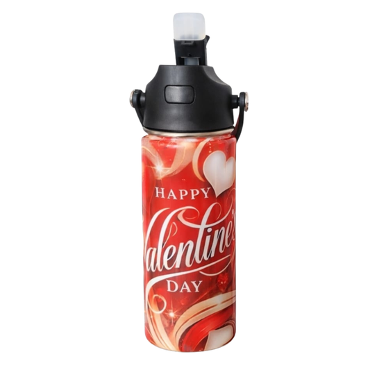 Valentine’s Day Tumbler With lid – Happy Valentine Cup – Love Heart Tumbler Gift for Her or Him – Valentine’s Gift