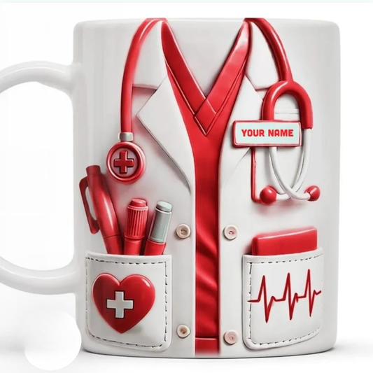 Personalized Nurse Mug with Name5 – Custom RN Coffee Mug, Nurse Appreciation Gift, Nursing Graduation Gift