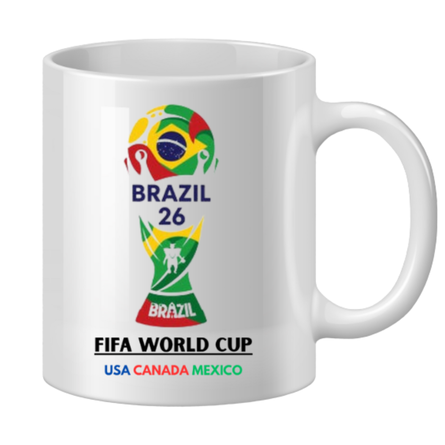Brazil  World Cup Country Mug – Soccer Fan Coffee Cup – FIFA World CuC 2026 Gift – National Team Mug