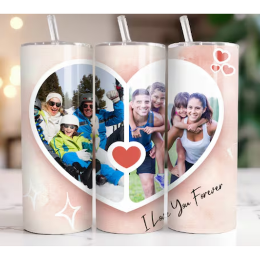 Personalized 20 oz Photo Tumbler | Custom Picture Tumbler With Image | InsulaSta Stainless Steel Cup | Photo Gift for him Her