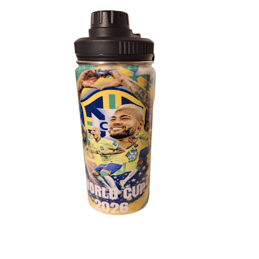 Brazil World Cup 2026 Soccer Tumbler – Football Fan Gift – Team Country Stainless Steel Cup – Sports Travel