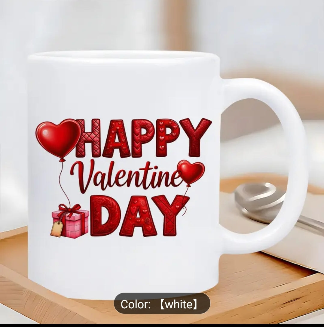 Valentine Day Mug only  – Happy Valentine Cup – Love Heart MuM Gift for Her or Him  Valentine’s Gift