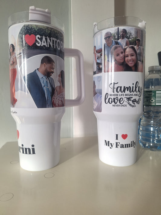 Personalized 40oz Photo Tumbler | Custom Picture Tumbler With Image | InsulaSta Stainless Steel Cup | Photo Gift for Her