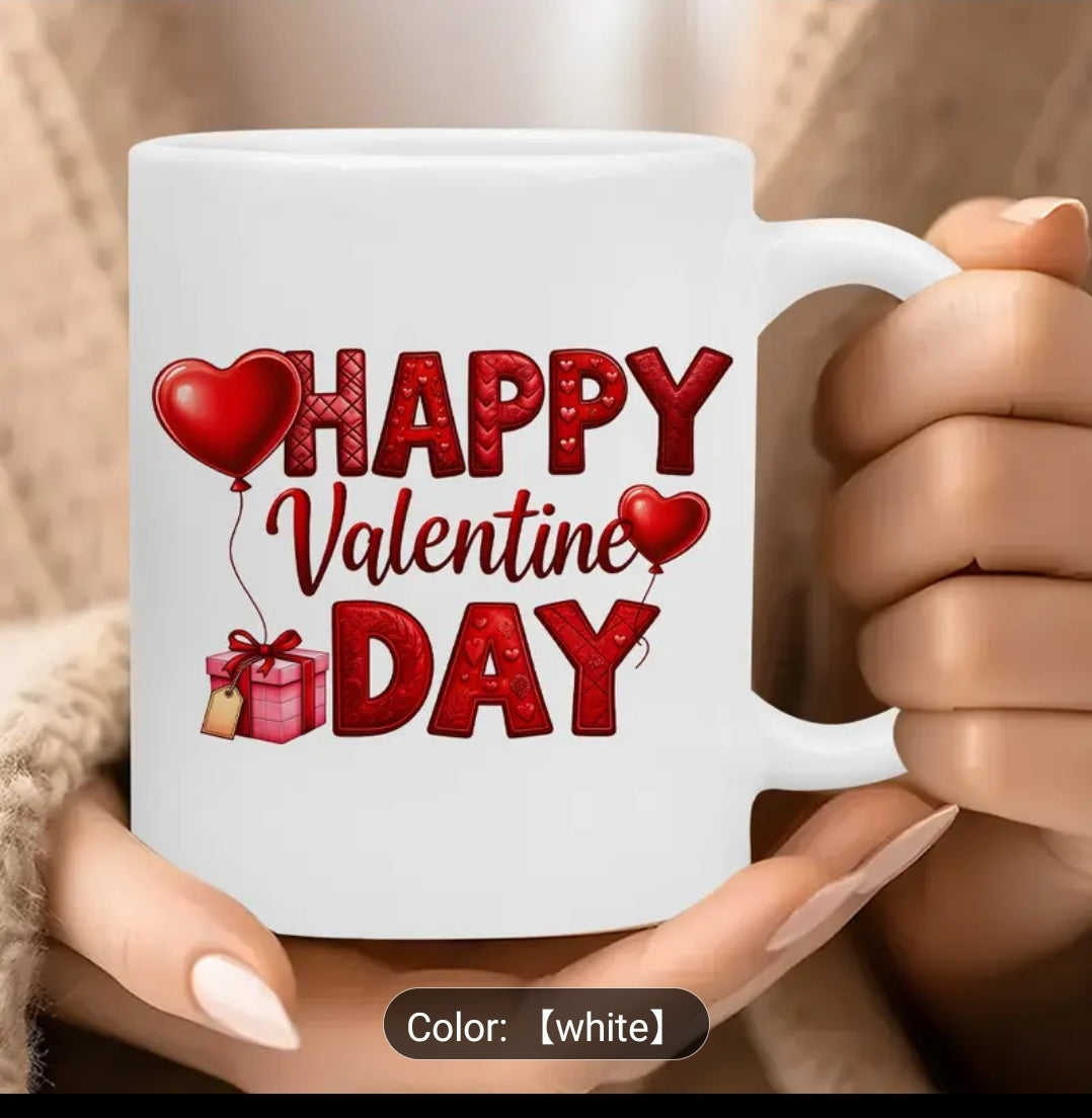 Valentine Day Mug only  – Happy Valentine Cup – Love Heart MuM Gift for Her or Him  Valentine’s Gift