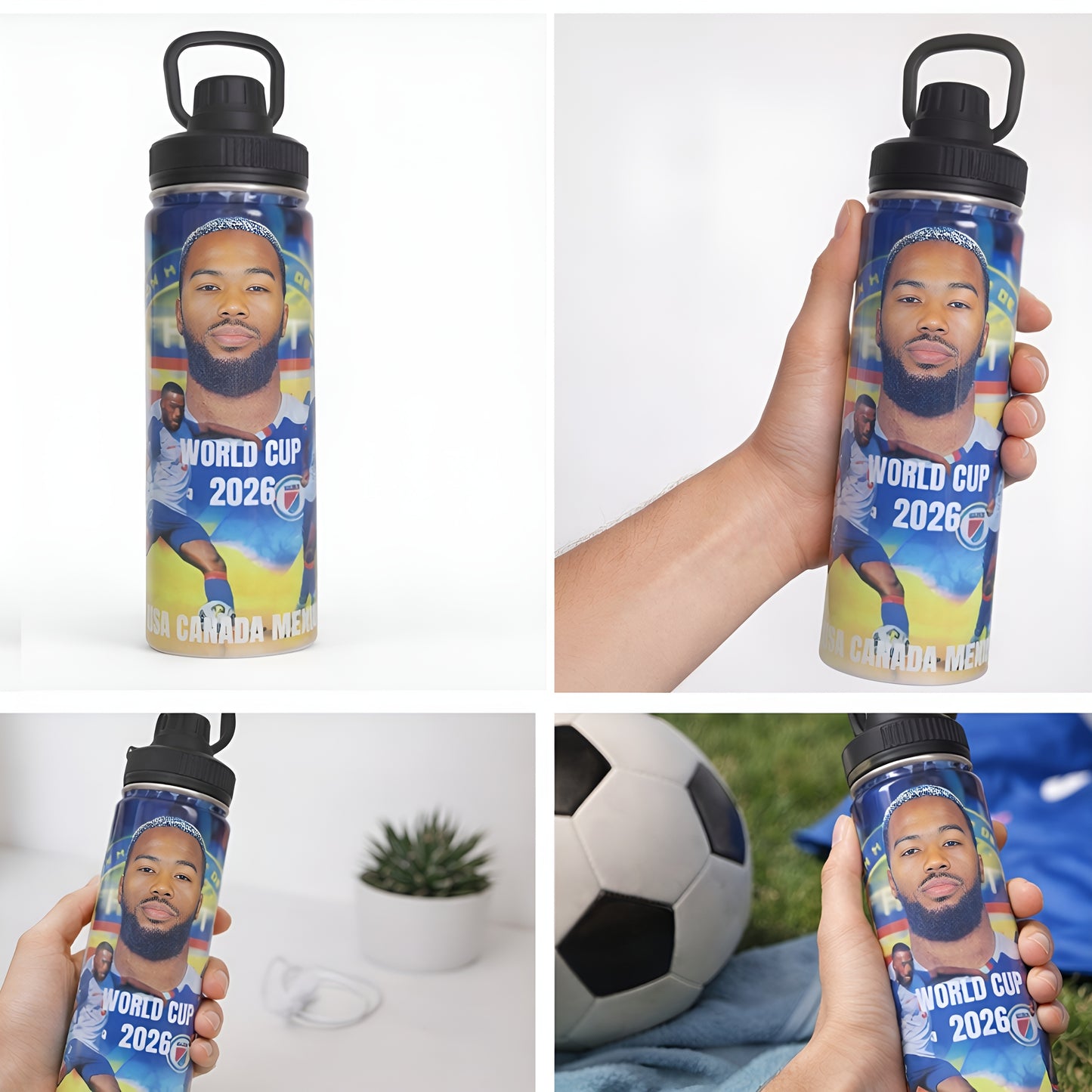 Haitian player World Cup 2026 Soccer Tumbler – Football Fan Gift – Team Country Stainless Steel Cup – Sports Travel